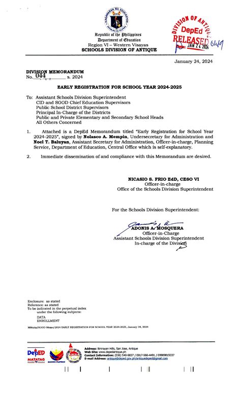 DepEd Antique Planning Section .